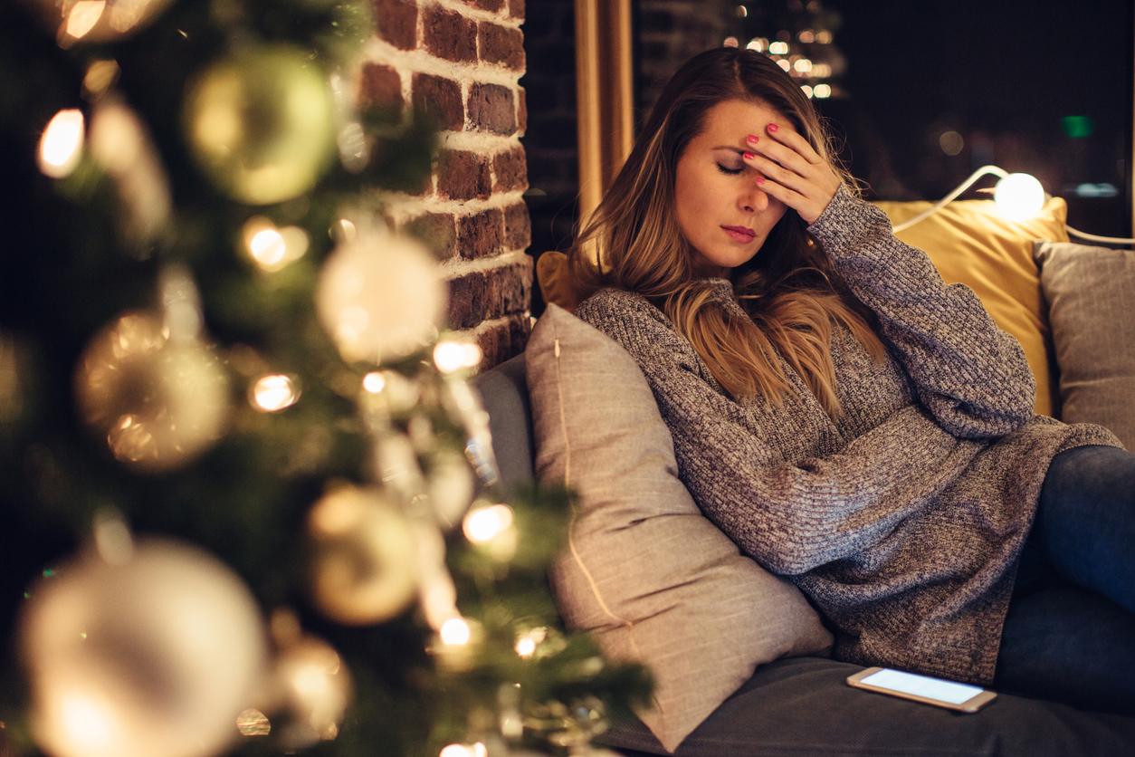 women experiencing holiday stress